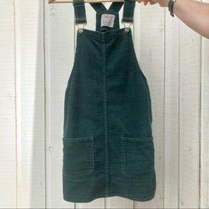 Forest Green Corduroy Pinafore Dress